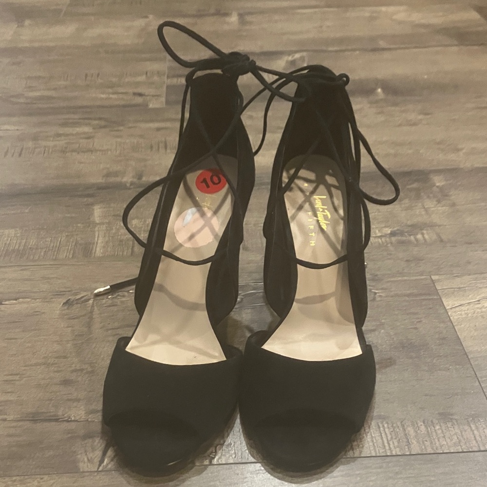 Black Women's Lace-Up Heels